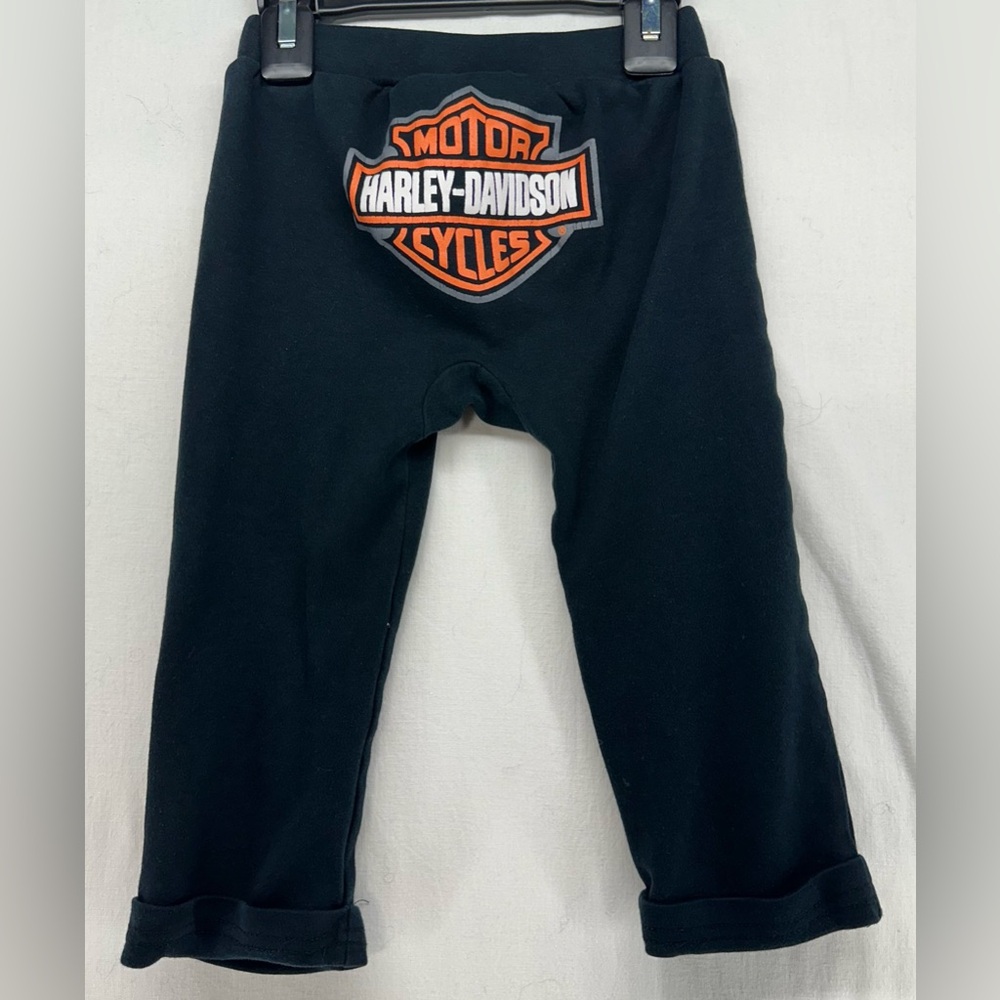 Harley-Davidson Baby Toddler Bar & Shield Logo Black Sweat Pants 24 Months
